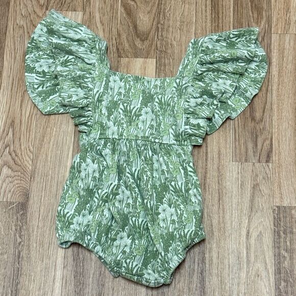 Kate Quinn Organic Cotton Ruffle Strap Bubble Romper - Picture 1 of 3